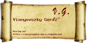 Visnyovszky Gerő névjegykártya